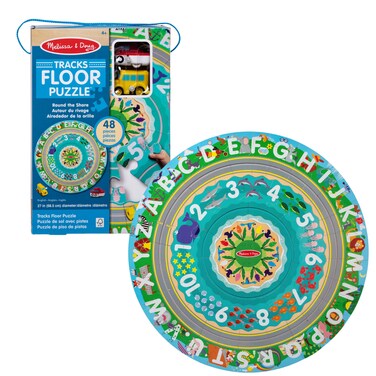 Melissa &amp; Doug Tracks Floor Puzzle Round The Shore MD31008