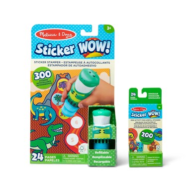 Melissa &amp; Doug Sticker Wow! Stamper &amp; Activity Pad Set Dinosaur MD32012