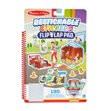 Melissa &amp; Doug Paw Patrol Restickable Stickers Flip-Flap Pad Classic MD33253