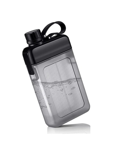 Excefore Portable Plastic Liquor Flask - Flat Square Water Bottle for Travel, Sports, Camping, and Fitness - 1 Piece