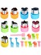 Keepaty 9 Pieces Fruit Shape Cutters Vegetable Cutter Set Mini Animal Cookie Cutters Fruit Stamps Mold 10 PCS Cute Cartoon Animals Food Picks and Forks