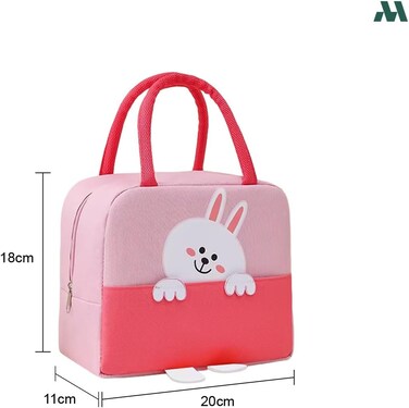 Rabbit Light Pink Large Capacity Insulated Lunch Bag   Waterproof &amp; Stain-Resistant Meal Tote with Advanced Temperature Retention   Durable Polyester Lunch Bag for Office &amp; School