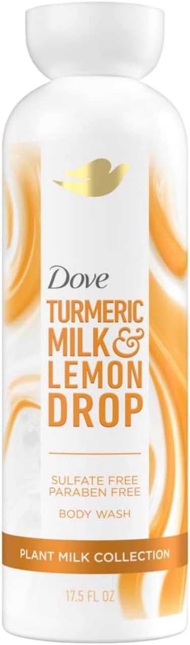 Dove Plant Milk Cleansing Body Wash Turmeric &amp; Lemon For Moisturized Skin Gentle Cleanser, No Sulfates or Parabens, pH balanced 17.5 fl oz