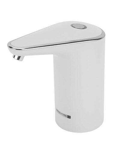 Royalford Water Pump RF12435, Automatic Mini Touching Switch Drinking Water Bottle Pump, Wireless Rechargeable Portable Electric Dispenser With USB Cable and Flexible Silicon Tube, White