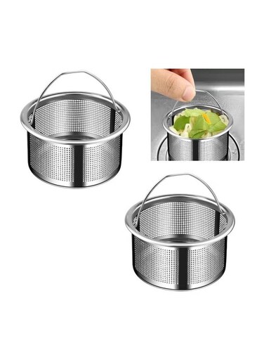 Pack Sink Strainer 304 Stainless Steel Kitchen Sink Strainer Anti-Clogging Drain Filter Strainer Kitchen Sink Drain Strainer and 1.6 Inch Deep Kitchen Sink Strainer