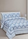 Blue Ethnic Motifs Cotton 180 TC King Fine Bedsheet with 2 Pillow Covers