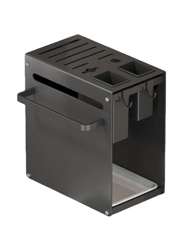 KASTWAVE Kitchen Knife Holder, Multi-Functional Knife Block Holder, Knife Holders for Counter Top, Knife Organizer, 9.45" L*5.39" W*9.05" H,Suitable for Kitchen, Dining Room (Black)