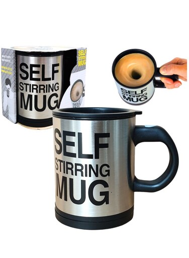 Electric Battery Operated Self Stirring Mug for Tea, Coffee, Hot Chocolate and Soup, Black