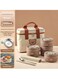 Six-piece stainless steel children's adult lunch box with spoon and chopsticks Microwave oven heating Insulated and portable Waterproof and sealed lunch box