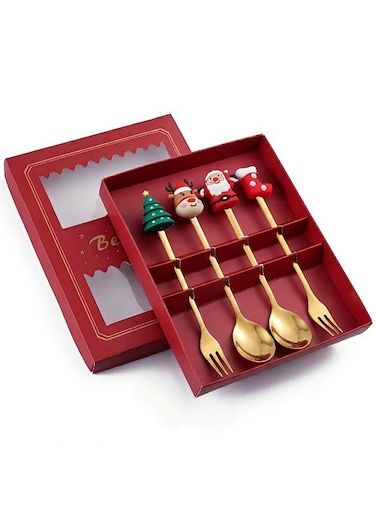 Pieces Christmas Cutlery Set - Cute Gold Spoons and Forks for Gift