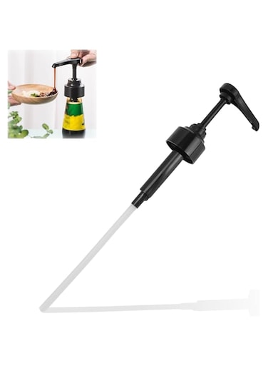 Duomama Syrup Pressure Pump for Home Use - Convenient 8ml Cuttable Length, Easy Sauce Dispensing - Black