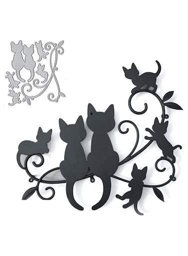 Cutting Dies for Card Making, Funny Cats Cutting Dies, Cut Stencils for DIY Scrapbooking Photo Album Decorative, Metal Embossing Cut Stencils, for DIY Embossing Card Making