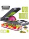 Gadgets Era Vegetable Chopper- Multifunctional 15-in-1,Fruits Cutter Mandoline Slicer Food Chopper with Interchangeable Blades, Colander Basket,Container for Salad Potato Carrot Garli
