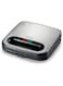 KENWOOD Sandwich Maker with Non Stick Fixed Griddle Plates for Toasties, Grills, Sandwiches SMM00.000SI Black/Silver