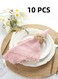 Napkins With Fringe Set Of 10,100% Soft Cotton, Gauze Washable Easter Spring Napkins For Wedding Decorative Dinner Parties, Western Table Settings, Cafes, Family Gatherings, Elegant Wedding Banquets.,32&Atilde;&mdash;32 Dusty Pink