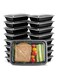 Pack Of 50 Microwavable Containers With Lids Black/Clear