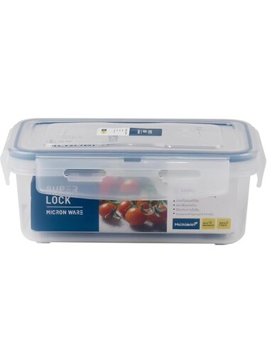 Cleany Genie Microneware Superlock Rectangle Storage Box 1000ml, Airtight Plastic Food Container With Lid