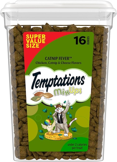 Temptations MixUps Catnip Fever Flavor Crunchy And Soft Cat Treats, 16 oz. Tub