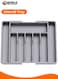Large Capacity Expandable Silverware Drawer Organizer, BPA-Free Cutlery Tray for Kitchen, Adjustable Flatware and Cutlery Holder for Spoons, Forks and Knives, Sleek Grey Design