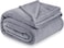 Double Micro Fleece Flannel Blanket - Ultra-Soft 260 GSM Super Plush Throw Blanket for Ultimate Warmth and Comfort, Size: 200 x 230 cm, Grey