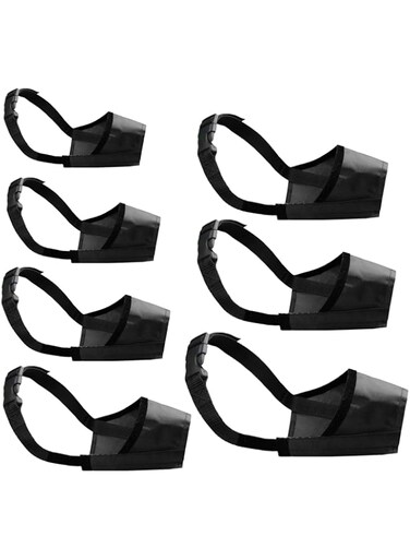 Cilkus Dog Muzzles Suit, 7 PCS Adjustable Breathable Safety Small Medium Large Extra Dog Muzzles for Anti-Biting Anti-Barking Anti-Chewing Safety Protection (Black)
