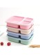 TOMVAES Bento Boxes, 4 PCS Lunch Boxes, Food Storage Containers, 3 Compartments Lunchable Containers, 4 Colors Bento Snack Boxes, School Office Camping Kids Adults Lunch Boxes, 23.5 * 15 * 5cm