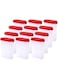 Mahaware Modular Mini Oval Plastic Kitchen Container Set, 275ml, Set of 12, Red