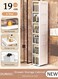 6-Tier Narrow Storage Cabinet,Bathroom Storage Organizer Unit with Clear Doors and Wheels, Multifunctional Plastic Organizer for Bathroom, Kitchen, Laundry