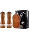 BIGTHREE Wooden Adjustable Pepper Grinder Spice Shaker, Manual Pepper and Salt Mill for Professional and Home Kitchen Use, Set of 2 Spice Grinders, 6.5 inches in Height