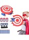 Azonee Shield Dart-Blasting Toys for Guns-Toys, Captain Superhero Roleplay Gun Toy with 10 Foam Darts, 1 Return Target, 3 Plastic Target Cans for Age 3-12 Years Kids Boys Toys Festival Gift