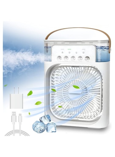 UNUSROOM Portable Air Conditioners,Mini Evaporative Cooler,700ml Cooler 3 Speeds,USB Personal Conditioner with 7 LED Light，1-3H Timer AC Cooling Fan for car Home Office Room, Black (LFJ)