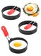 2 Pack Egg Ring Stainless Steel Egg Rings with Anti Scald Folding Handle Non Stick Coating Suitable for Egg Frying, Shaping, Pancakes, Mini Burger