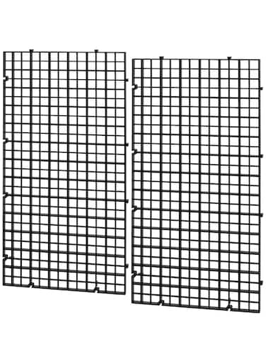 JCD 4 PCS Egg Crate for Aquarium, Fish Tank Bottom Isolation, Grid Tank Divider Tray for Mixed Breeding(Black)11.7inch*5.9inch