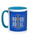 Rock And Roll Printed Coffee Mug Blue/White/Brown 11ounce
