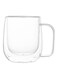 Glass Square Handle Double Layer Cup Clear