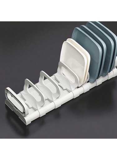 East Plastic Dish Drainer Plate and Cutlery Drying Rack, Dish Rack for Home Kitchen Counter Top Organizers, 43x6x15 cm, White