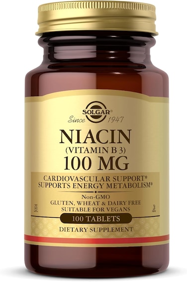 Solgar Niacin (Vitamin B3) 100 Mg Tablets, Count