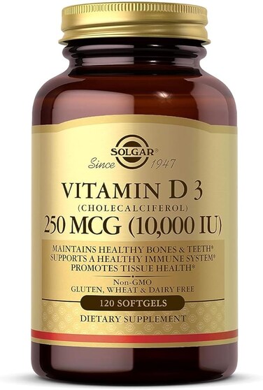 Solgar Vitamin D3 Cholecalciferol 10,000 Iu Softgels, 120 Count