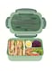 Children's And Adults' Lunch Box With Spoon And Fork, 1.4L Leak Proof, 3 Compartments, Microwave, Dishwasher And Refrigerator, Green