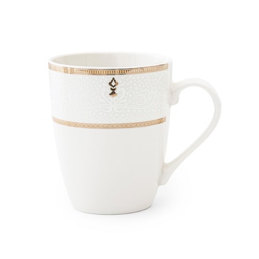 ZAYA New Bone China Mug 355 ml &acirc;&euro;&ldquo; Elegant White Coffee &amp; Tea Mug for Daily Use, Brunch, Coffee Station, Ramadan, Eid, Diwali &amp; Gifting