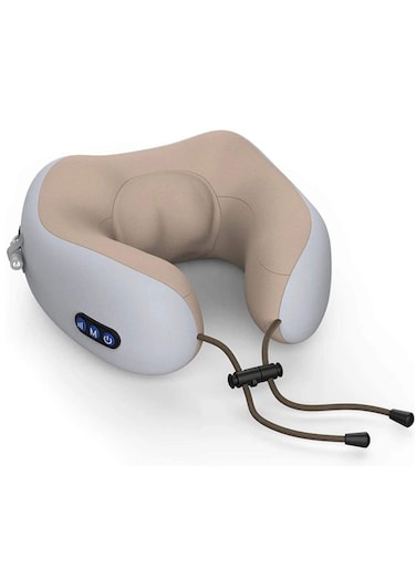 Pillows For Sleeping Airplane, Portable Electric Neck Massager Soft Comfortable Breathable U-Shaped Memory Foam Massage Neck Pillow For Car Home And Office