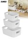 3-Pack Storage Bin,Small Plastic Containers for Organizing with Handles,Multi-Use Durable Cabinet Organizer for Closets, Shelves and Countertops (Grey)