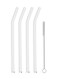 Straw For Smoothies, Tea, Juice, Water, Essential Oils - 4 Pack with Cleaning Brush Clear Bent 9" x 9.5 mm