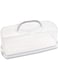 N / N Plastic Rectangular Bread Box with Portable Handle, Loaf Cake Storage Container Box for Storing Banana Bread,Pumpkin Bread (White)