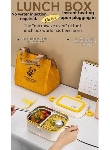 Electric Lunch Box Food Warmer Heater Removable Stainless Steel Container Portable for Car Truck Office Home Camping Picnic