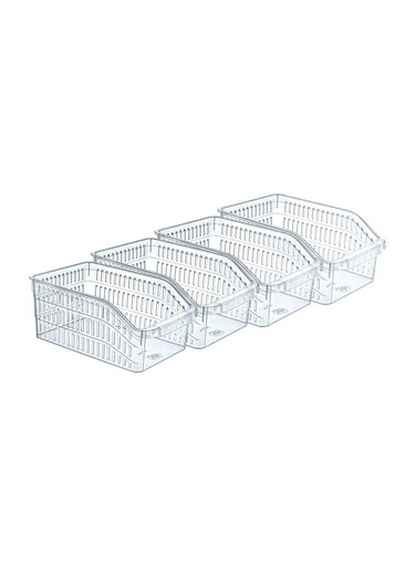 Life Pack Of 4 Orgamix Fridge Organizers Transparent 20x30x13cm