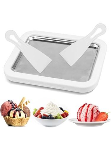 Instant Ice Cream Maker, Rolled Ice Cream Maker, Instant Gelato Pan/Roll, Homemade DIY Ice Cream for Fun Parent-Child Activities for Families