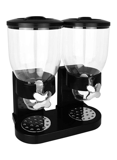 Canister Cereal Dispenser Black/Clear 35x20x35cm