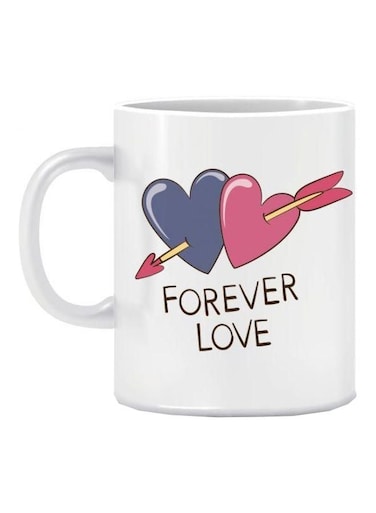 Forever Love Printed Mug White/Grey/Pink