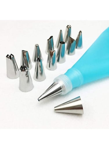 16Pcs/Set Silicone Pastry Bag Nozzles Diy Icing Piping Cream REUSable Pastry Bags With 16 Nozzle Set Cake Decorating Tools